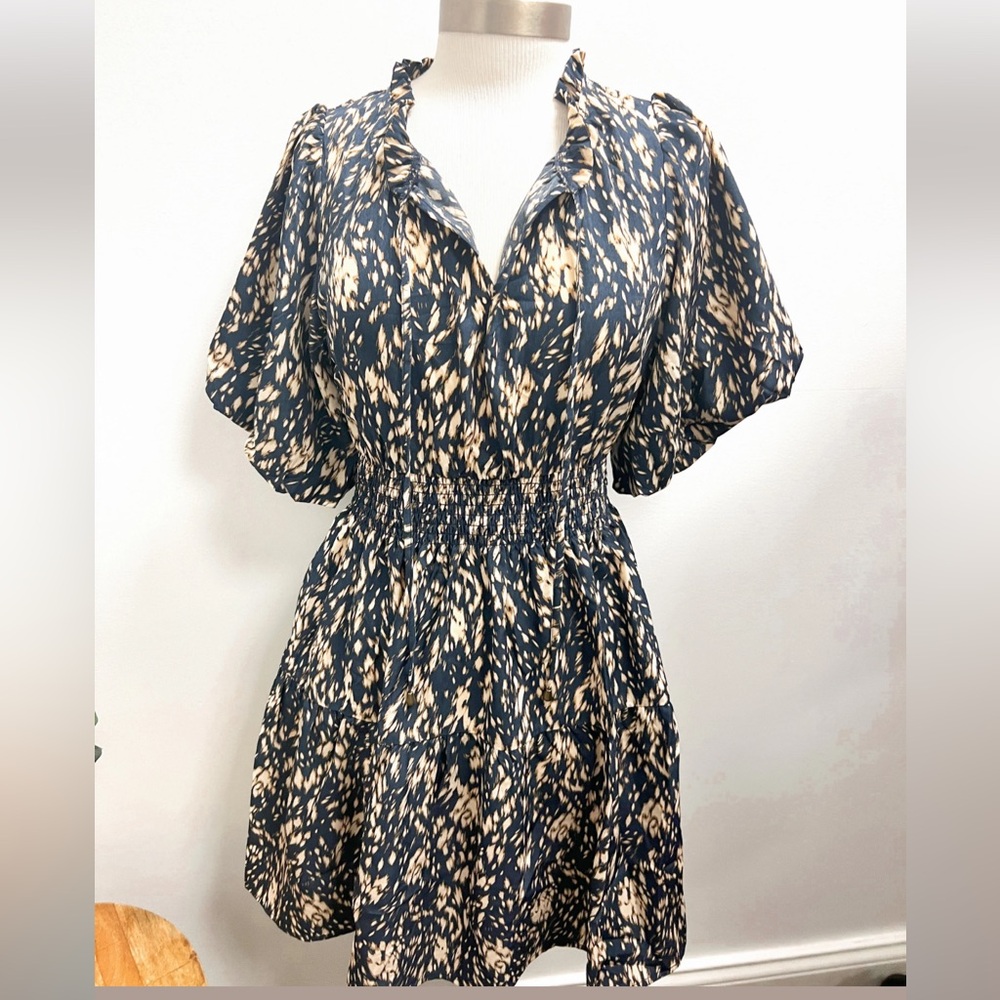 THML Navy and Cream Dress Size L